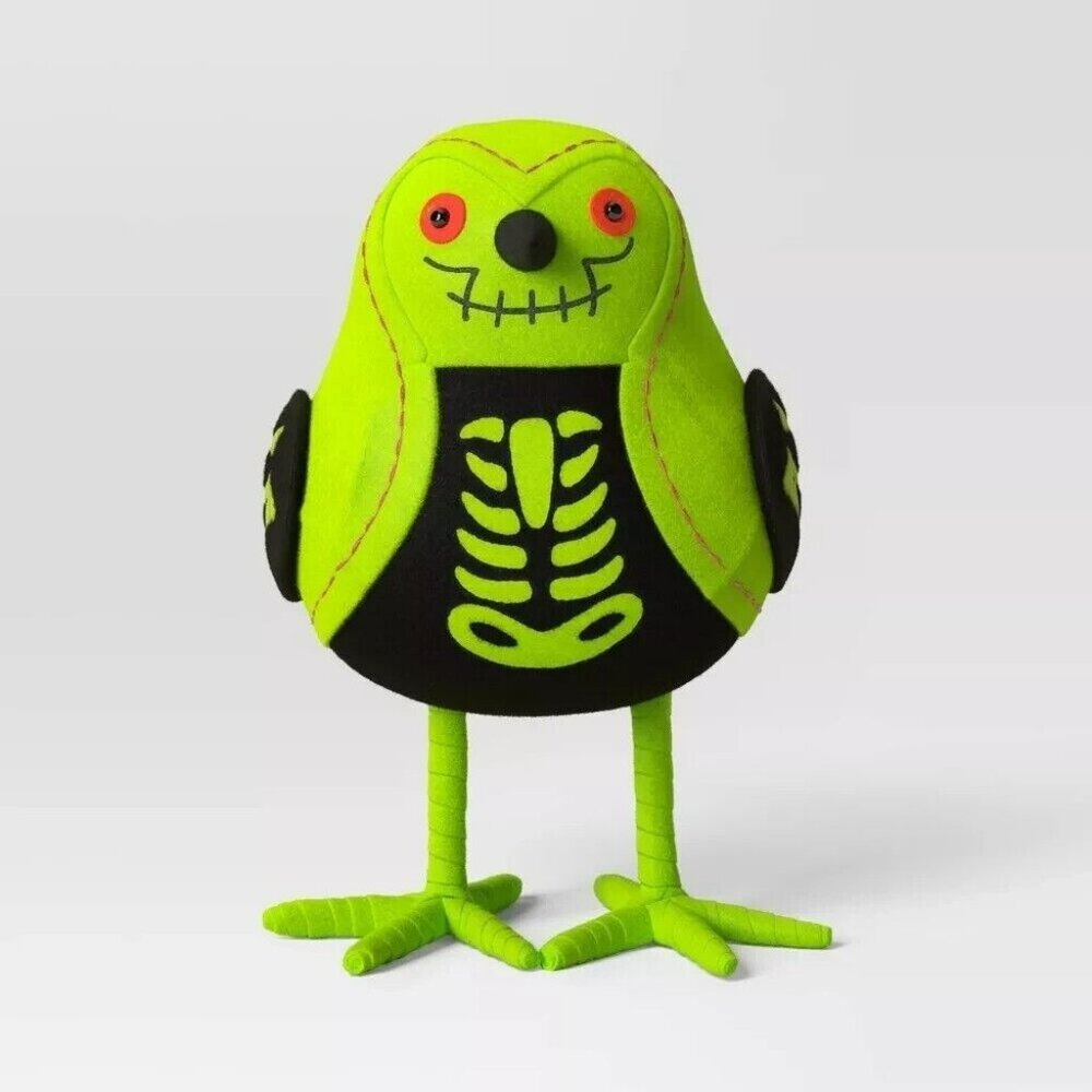 HYDE & EEK! Halloween Featherly Friends Felt Bird Figurine Skeleton